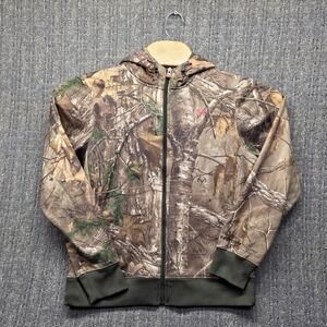 Under Armour Storm Jacket Womens Large Hood Realtree Xtra Camo Pink Logo Hunting
